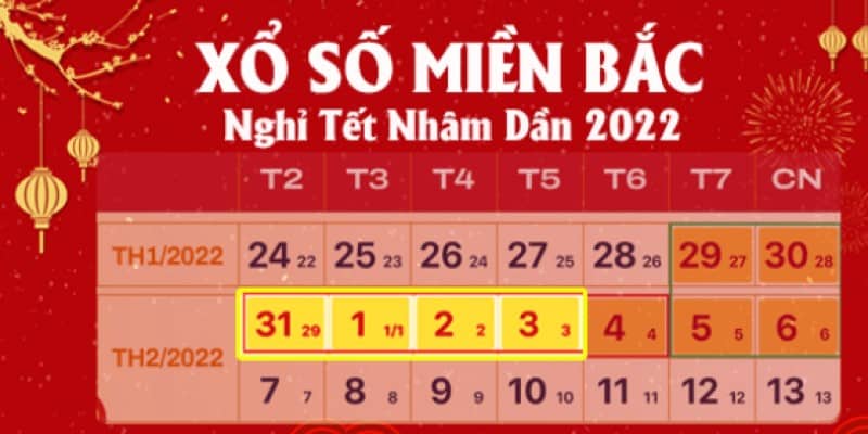 Lịch quay năm 2022 của xổ số miền Bắc